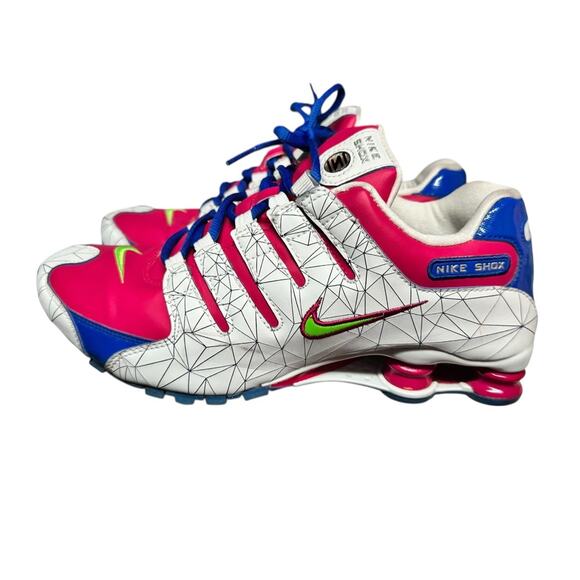 Nike Shox Womens NZ NikeID Pink Blue White Running Shoes Sz 9W Rare Custom 2011 - Picture 2 of 12